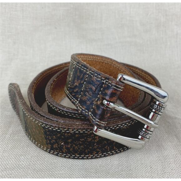 Martin Dingman Western Bridle Leather Color Washed Belt Size 32